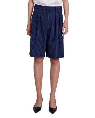 Maje - Ivaldo Striped Bermuda Shorts