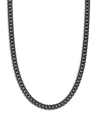 Men's Curb Chain Necklace in Black Titanium, 8mm