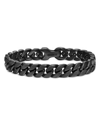 Men's Curb Chain Bracelet in Black Titanium, 11.5mm