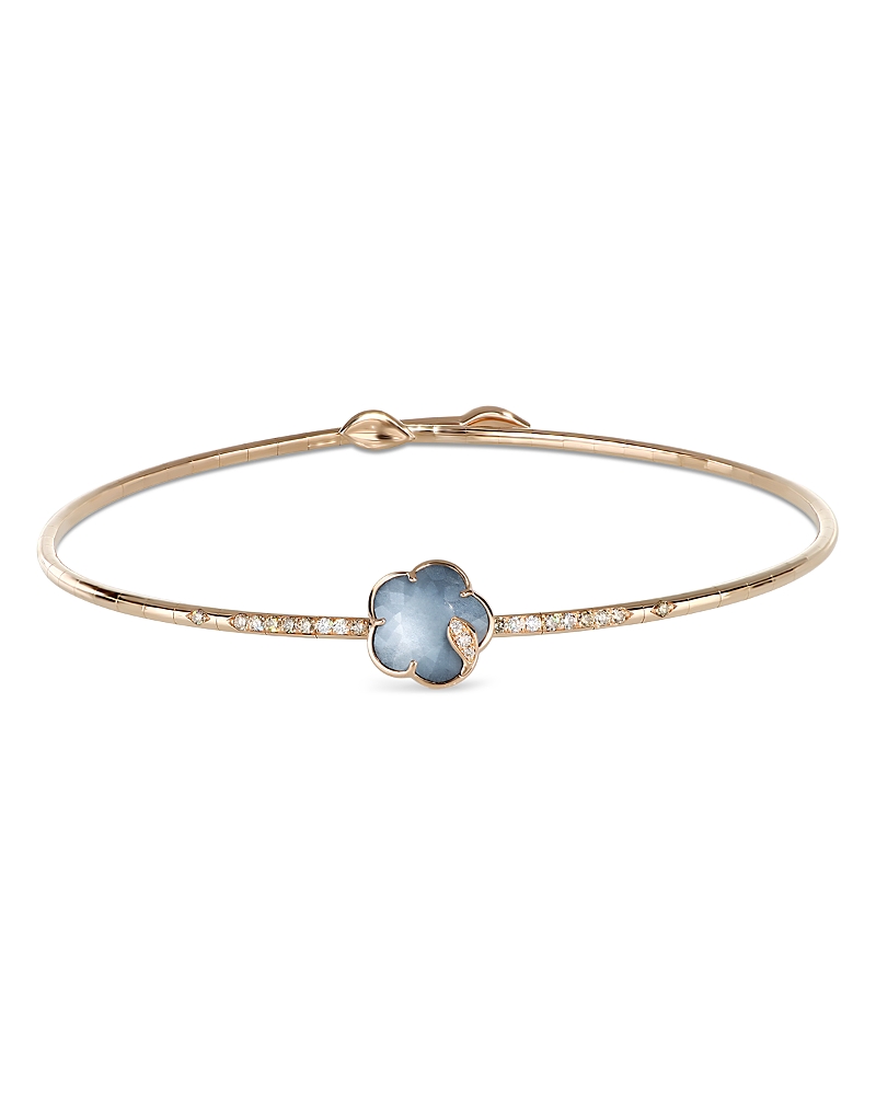 Pasquale Bruni Petit Joli Lunaire 18k Rose Gold Lunar Garden Gem Choker With Diamonds, 0.38 Ct. T. W. In Blue/pink