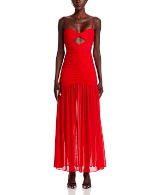 Monroe Cutout Sheer Hem Gown