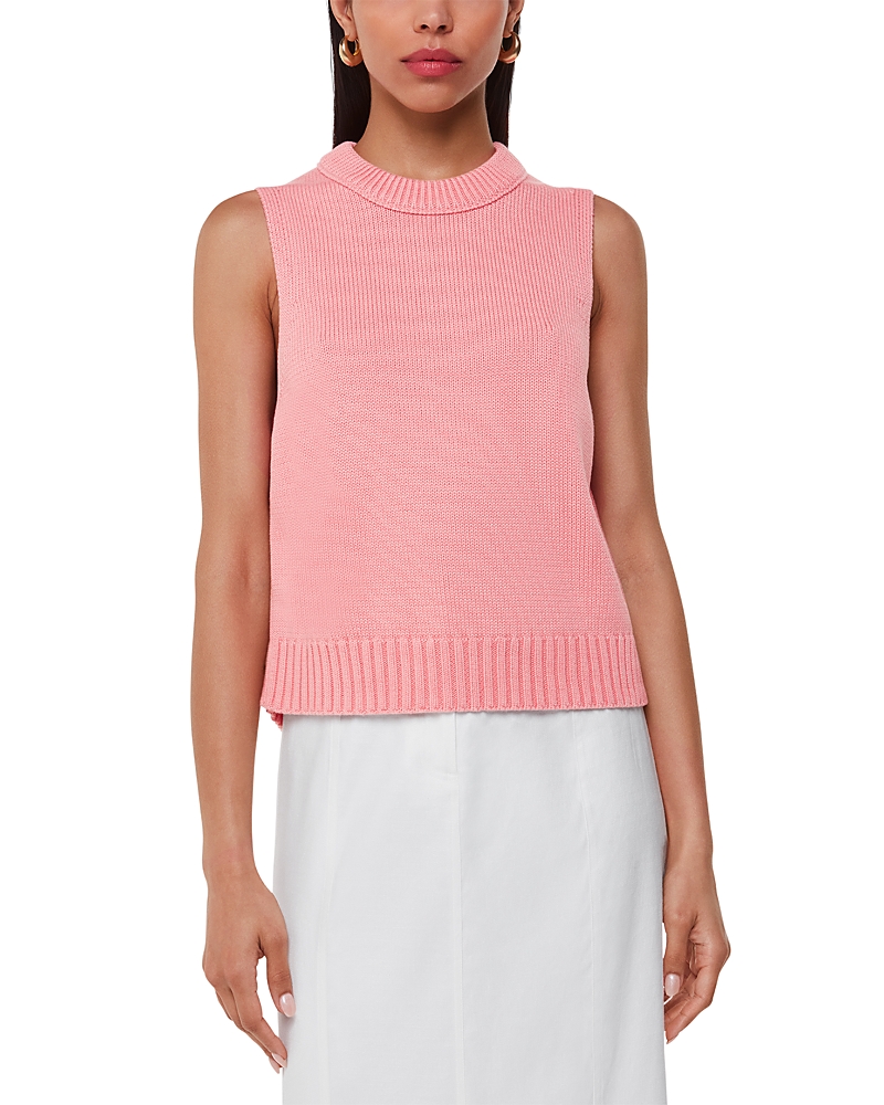 Whistles Indie Rib Detail Tank Top In Pink