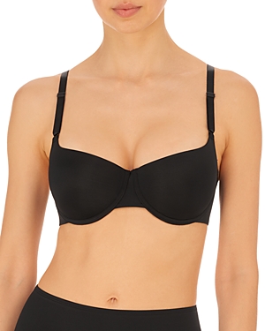 Natori Liquid Balconette Push-up Bra Black In Black