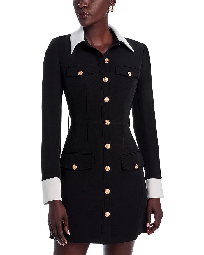 Darla Button Up Collared Dress in Taupe