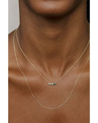 14K Yellow Gold Pillar Necklace, 18"