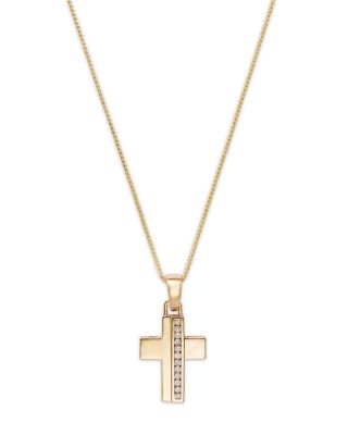 Bloomingdale's Fine Collection Men's Diamond Cross Pendant Necklace in 14K Gold, 0.30 ct. t. w.