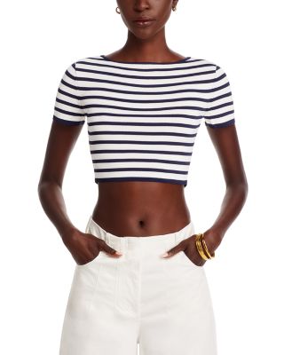 Staud Guard Striped Cropped Top