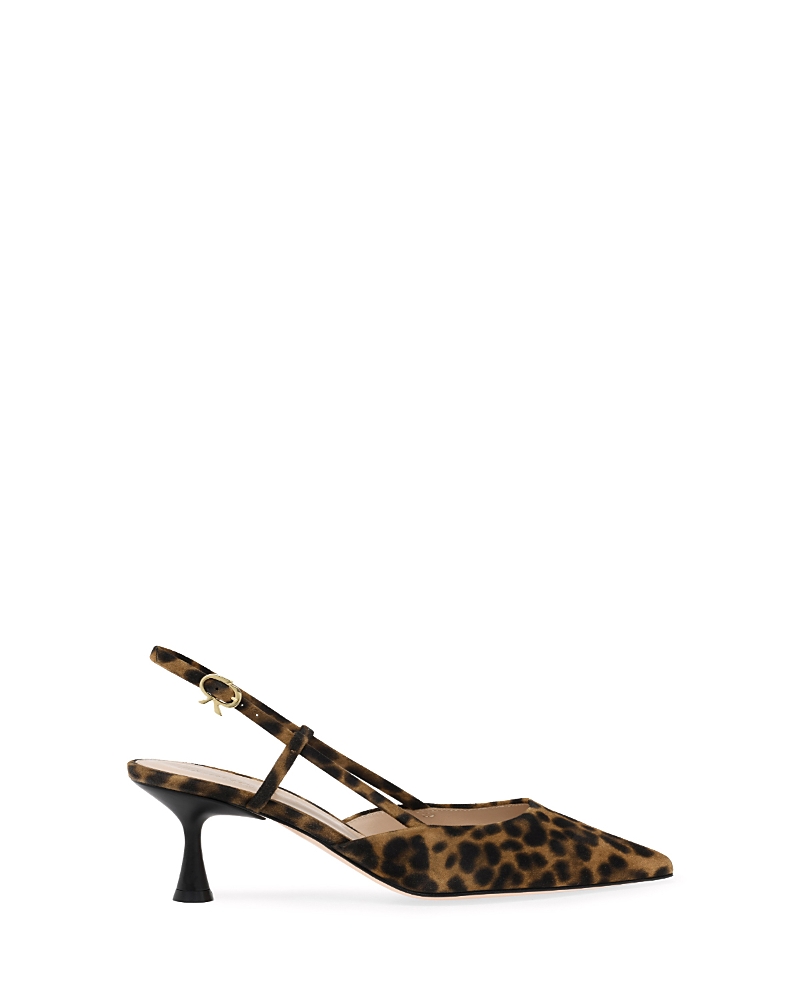 Gianvito Rossi Suede Kitten Heel Leopard Print Pumps In Leopard Print