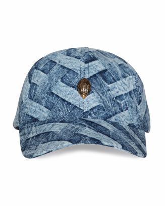 KURT GEIGER LONDON Woven Denim Baseball Cap | Bloomingdale display picture 3
