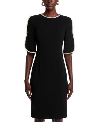 Pearl Trim Sheath Dress