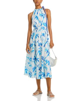 Printed Halter Midi Dress