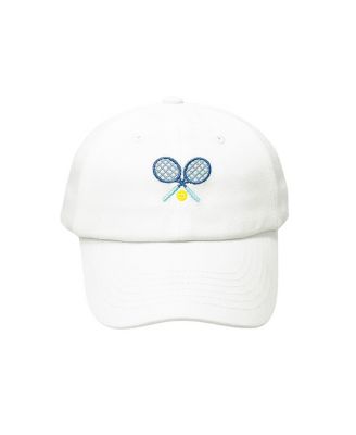 Bits & Bows - Boys' Tennis Baseball Hat in White