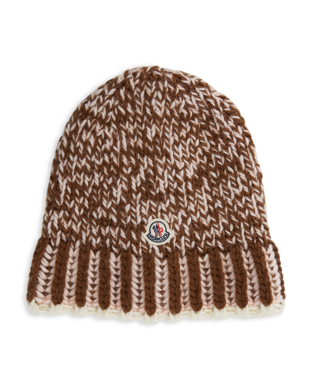 Moncler Logo Beanie in Brown