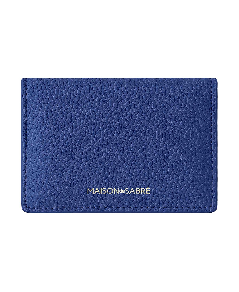 Maison De Sabre Expandable Leather Card Case In Lapis Blue