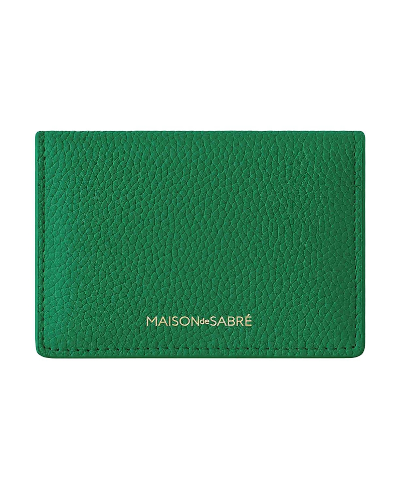 Maison De Sabre Women's Leather Card Case In Emerald Green