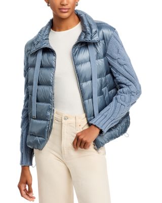 Herno - Wool Knit Sleeve Bomber Jacket