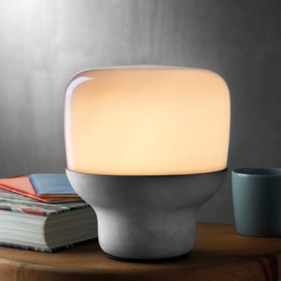 Smooth Lamp with Stone Base