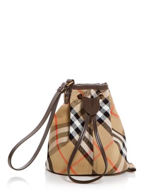 Burberry - Check Drawstring Bucket Pouch