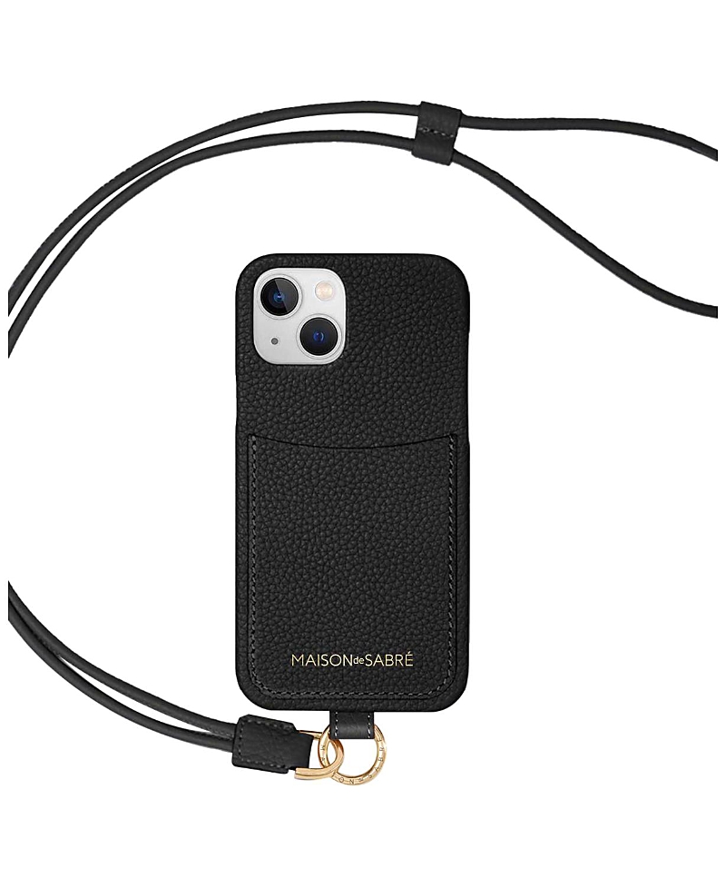 Maison De Sabre Sling Phone Case (iphone 13) In Black Caviar