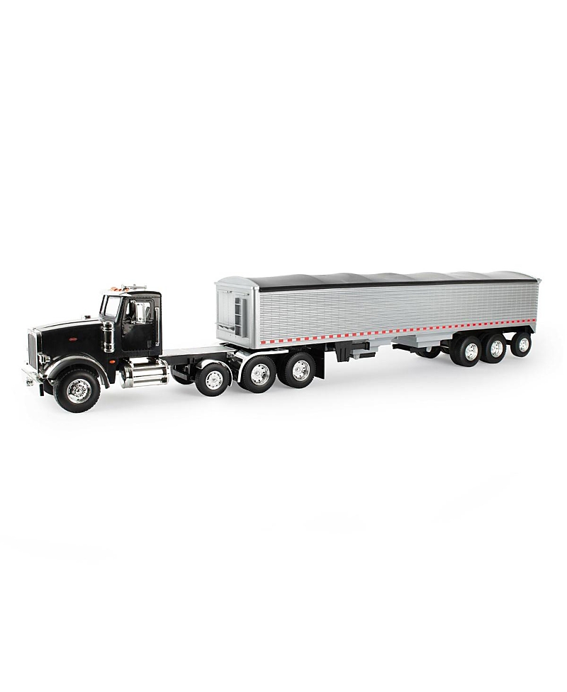 Ertl 1/16 Big Roads Farm Black Peterbilt Model With Grain Trailer And Lights & Sounds 2-4 - Ages 5-7
