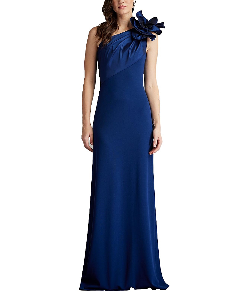 Tadashi Shoji Korra One-Shoulder Contrast Gown