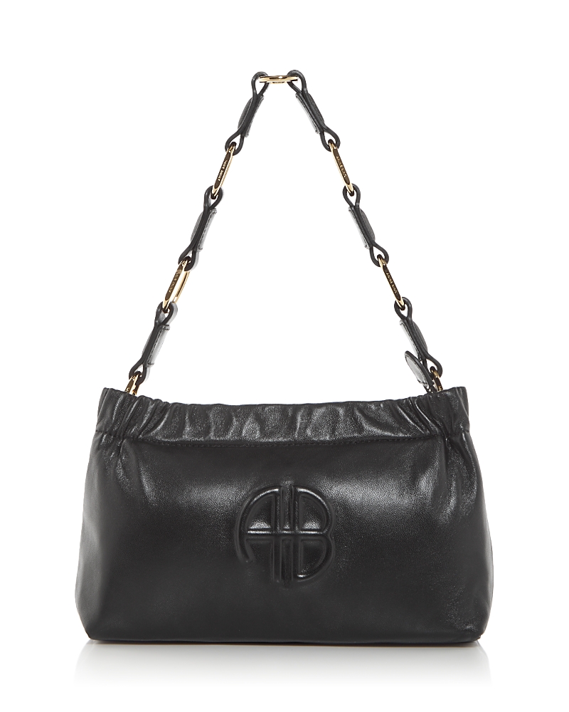 Anine Bing Small Kate Leather Shoulder Bag In Black