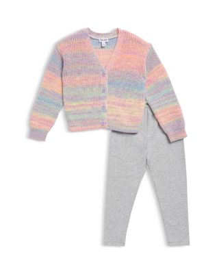 Splendid Girls' 2 Piece Sunset Marled Cardigan & Leggings Set - Little Kid