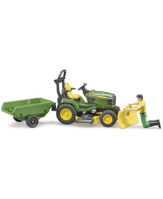  bworld John Deere Lawn Mower Tractor with Trailer and Gardener 2-4 - Ages 5-7