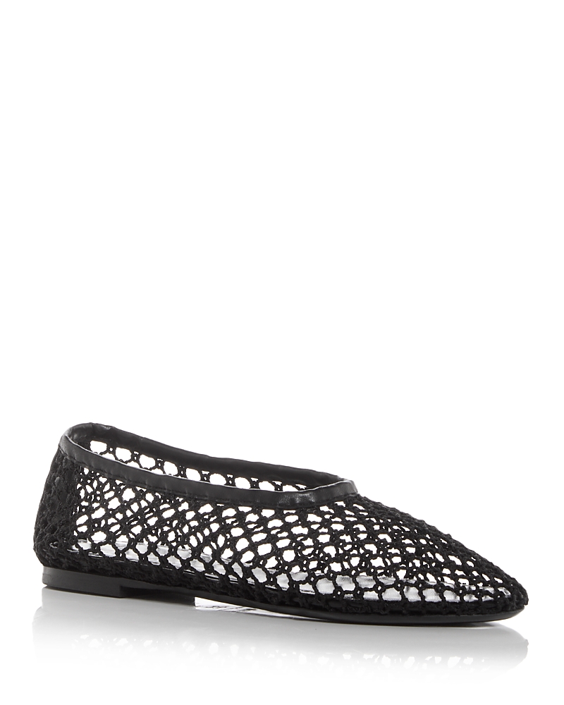 Staud Alba Ballet Flat In Black Netting In Black Netting
