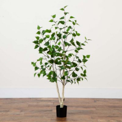 4&#39; Artificial Birch Tree with Real Touch Leaves