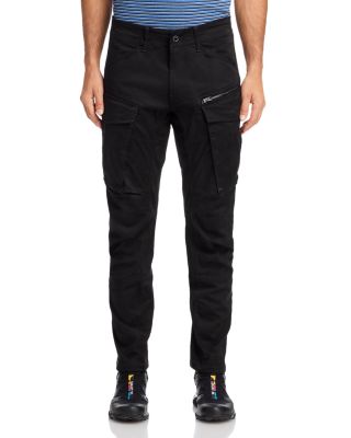 Rovic Zip 3D Regular Tapered Fit Cargo Jeans in Dark Black Brand Name