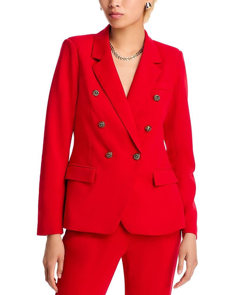 Aqua Crepe Cutaway Double Breasted Blazer - Exclusive