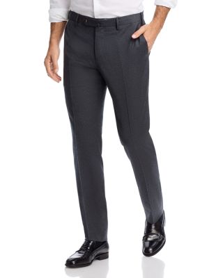 Melange Stretch Flannel Slim Fit Trousers