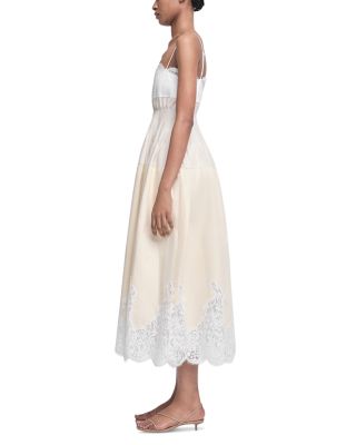 SIMKHAI Lilianna Lace Trim Midi Dress | Bloomingdale's