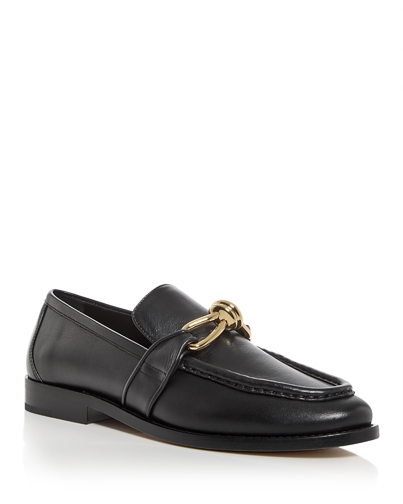 Bottega Veneta Astaire Metallic Knot Leather Loafers In Black