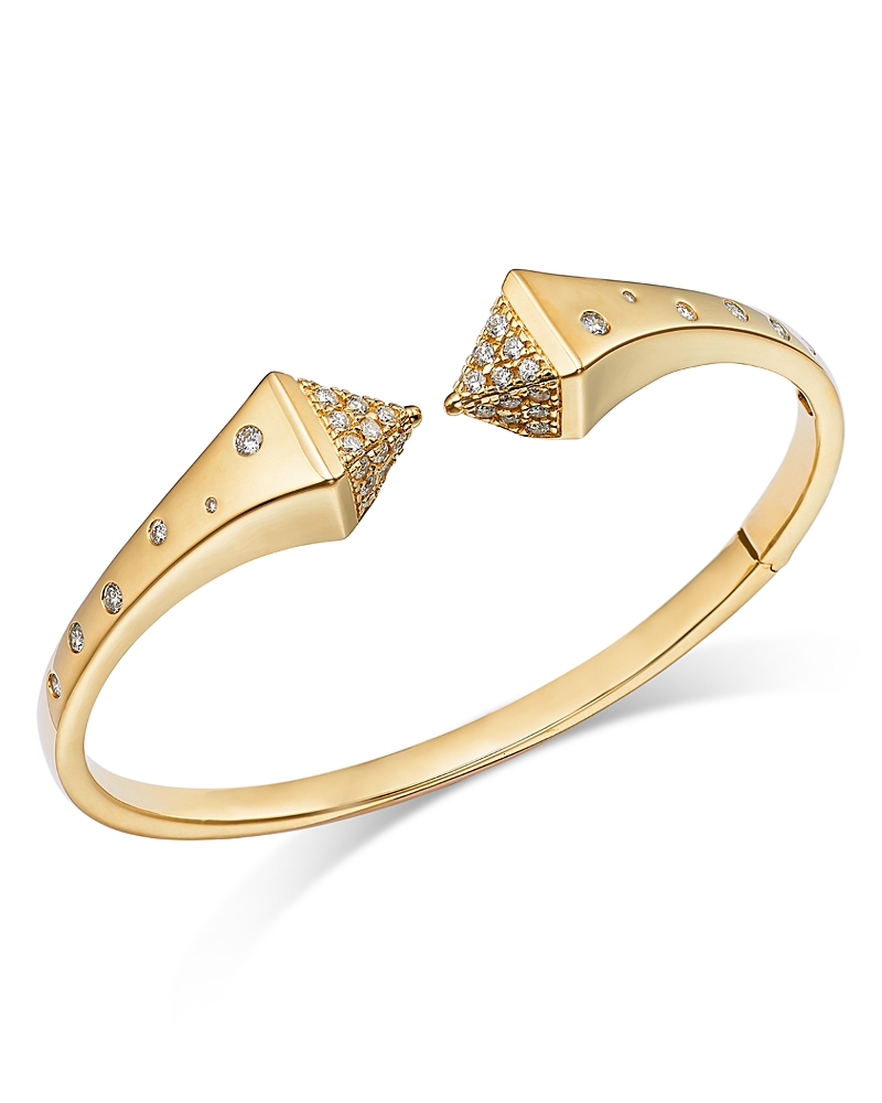 Bloomingdale's Diamond Pyramid Cuff Bangle Bracelet In 14k Yellow Gold, 1.0 Ct. T. W. In Gold