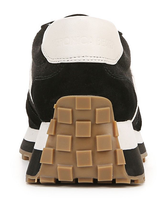 Veronica Beard Valentina Mixed Leather Retro Sneakers In Black/white