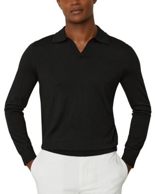 REISS - Milburn Open Collar Merino Polo Sweater