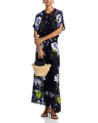 Soft Garden Lace Trim Maxi Dress