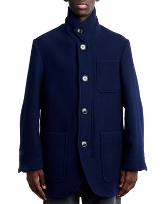 AMI - Stand Collar Regular Fit Wool Jacket