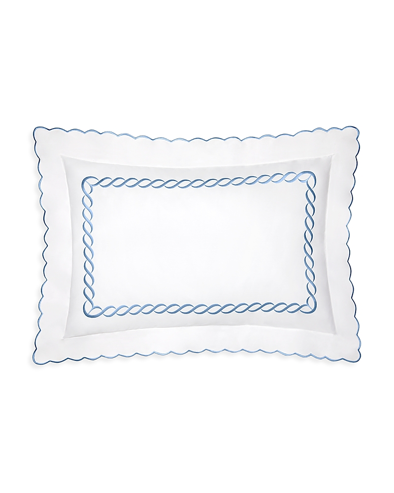 Pratesi Treccia Queen Sham In White/medium Blue