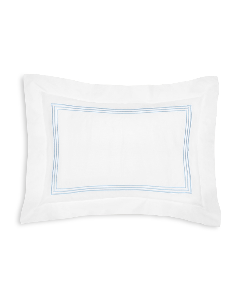 Pratesi Tre Righe Standard Sham In White/light Blue