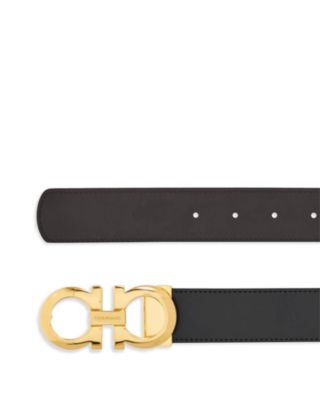 Men's Double Gancini Reversible Smooth Leather Belt