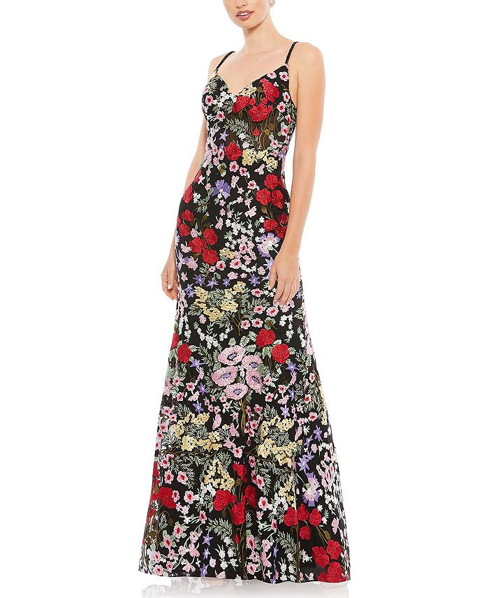 Mac Duggal Women's Embellished Lace Up Flowy Gown - 8