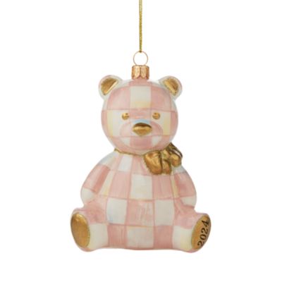 Mackenzie-Childs - 2024 Rosy Bear Glass Ornament - Exclusive