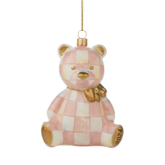 MacKenzie Childs Polar good Bear on Sled Tin Ornament