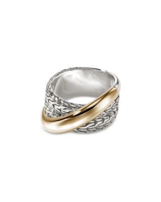 JOHN HARDY - 14K Yellow Gold & Sterling Silver JH Essentials Crossover Ring