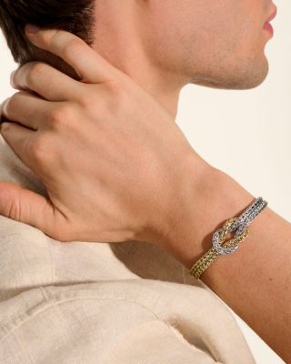 14K Yellow Gold & Sterling Silver Love Knot Bracelet, 7mm