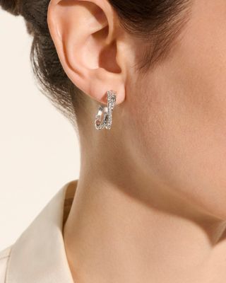 Sterling Silver JH Essentials Diamond Pav&eacute; Crossover Earrings, 0.28 tcw