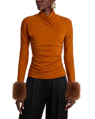 Adrienne Landau - Faux Fur Cuff Top